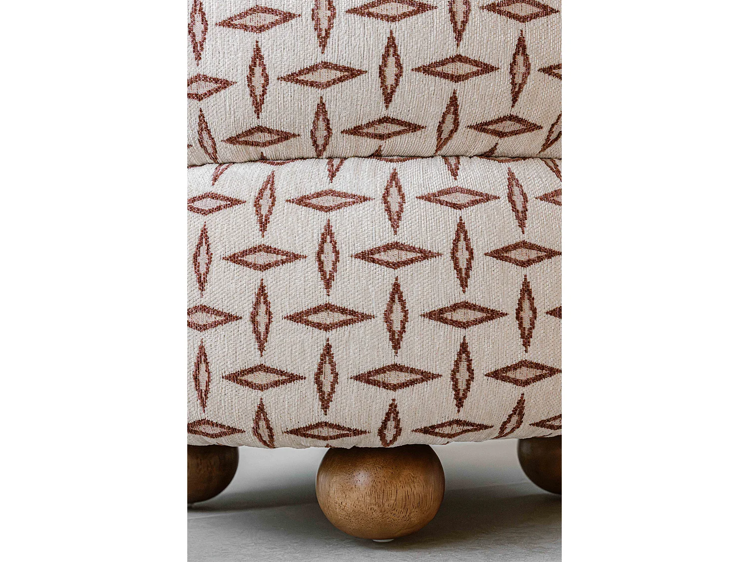 Poef 49 cm - beige - gewatteerde zitting - Indore Home