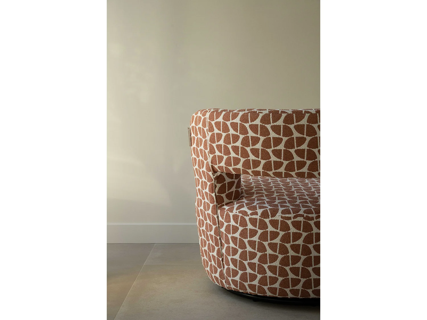 Fauteuil Bloom - terracotta/beige - gewatteerde fauteuil - Indore Home
