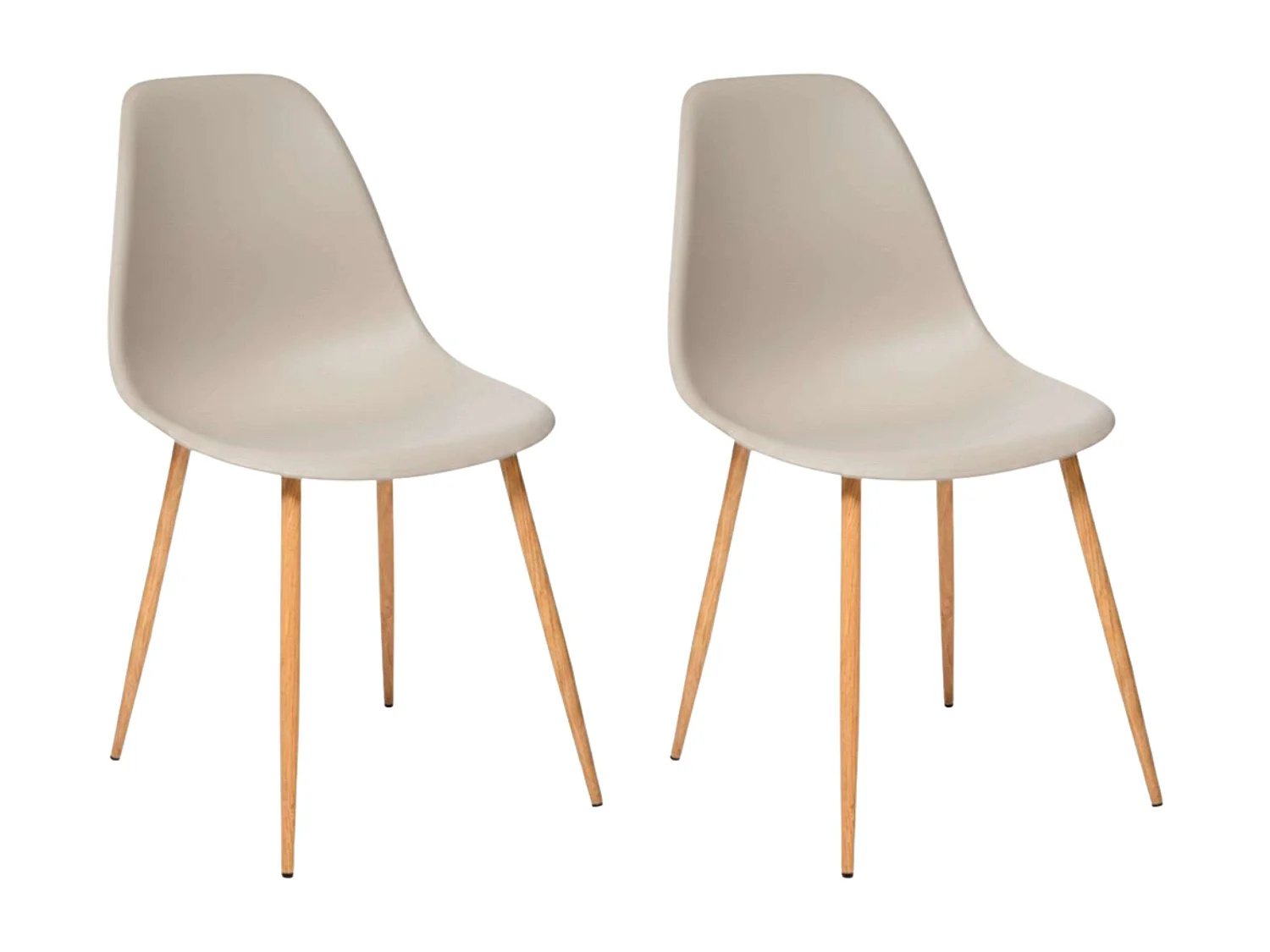 Conjunto Taho em bege e carvalho (2 cadeiras) 84x46x51 cm