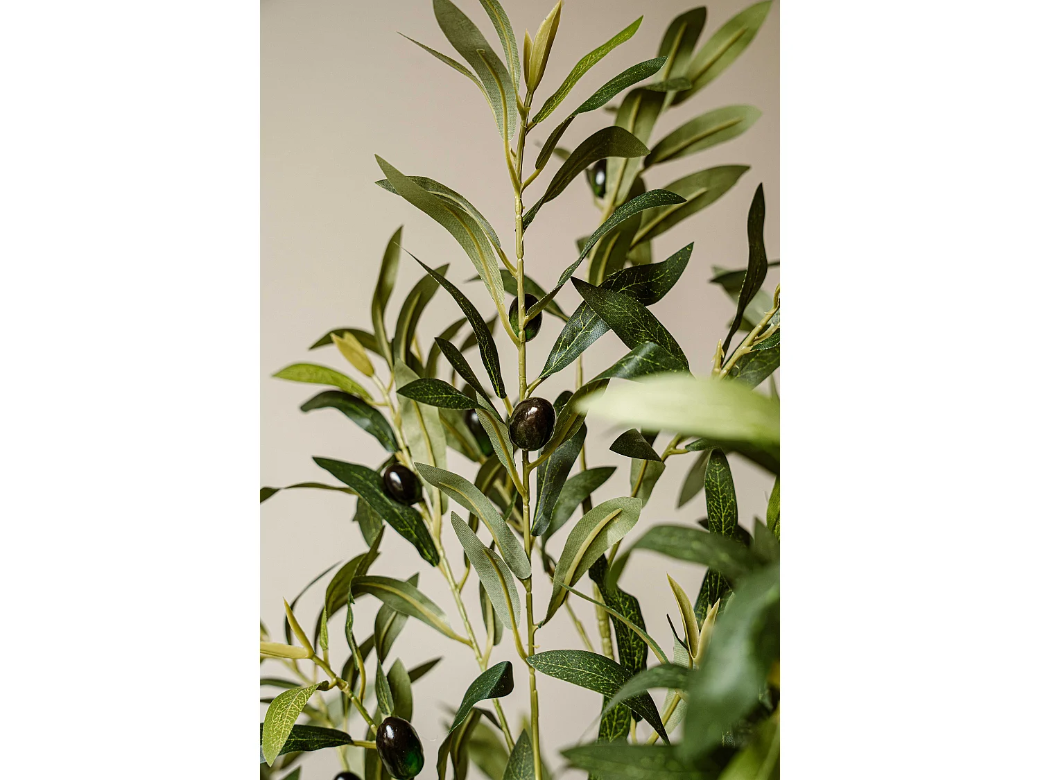 Kunst olijfboom 155 cm - groen - realistische bladeren zonder onderhoud - Indore Home