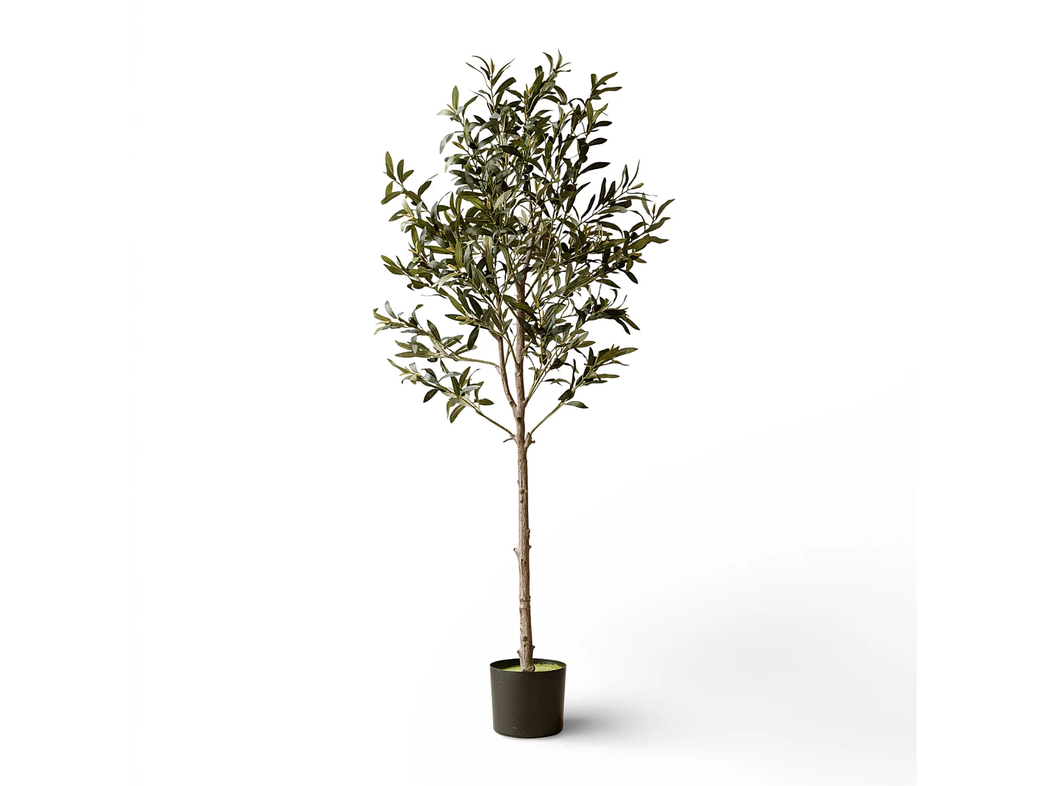Kunst olijfboom 155 cm - groen - realistische bladeren zonder onderhoud - Indore Home