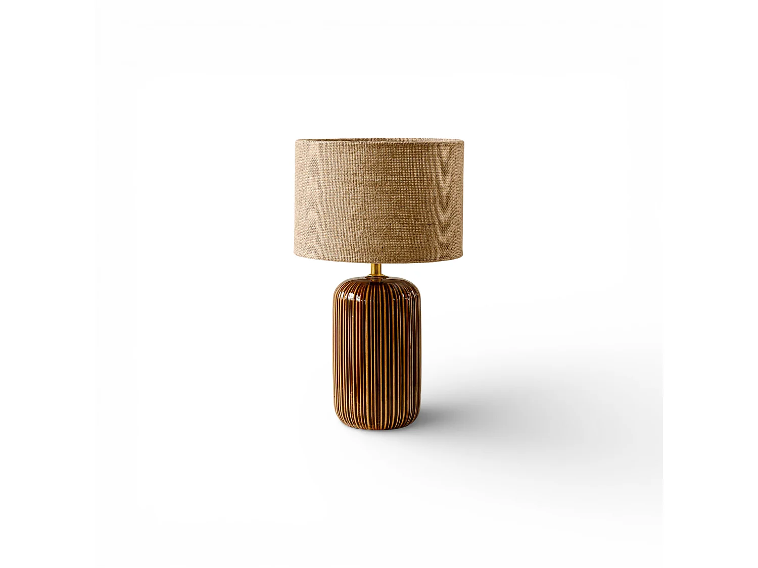 Tafellamp 39 cm - bruin - tafellamp met reliëfstructuur - Indore Home