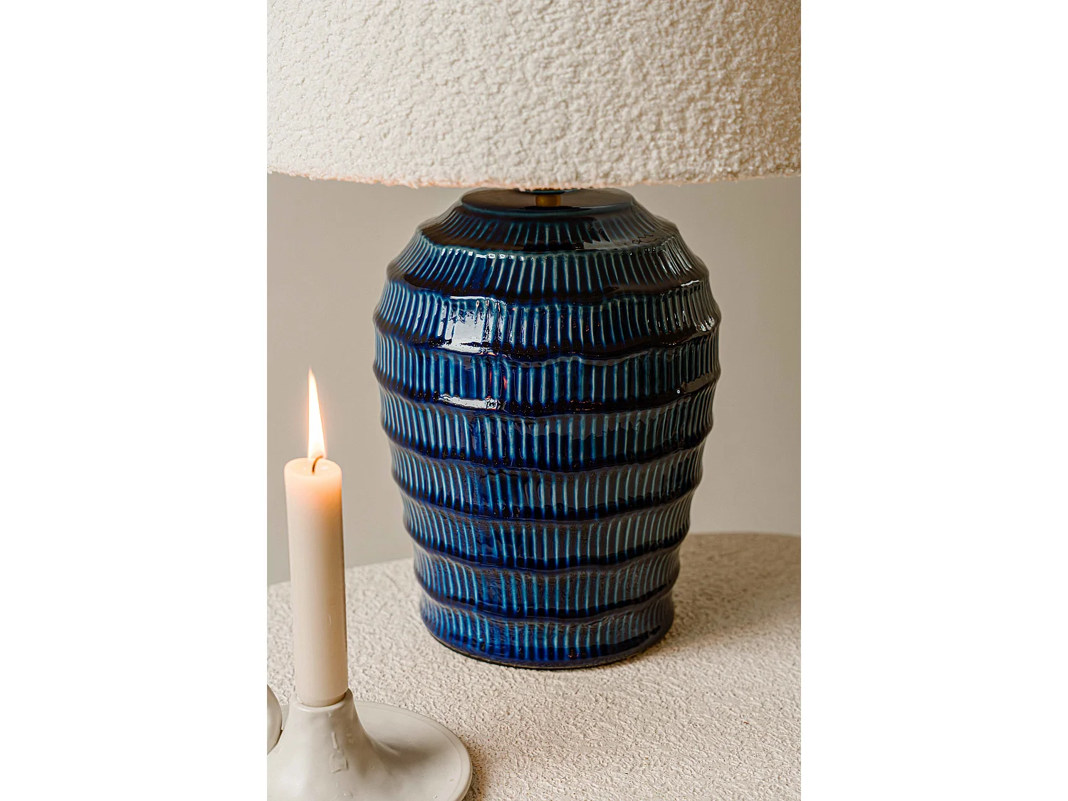 Tafellamp 52 cm - blauw - sculpturale tafellamp - Indore Home