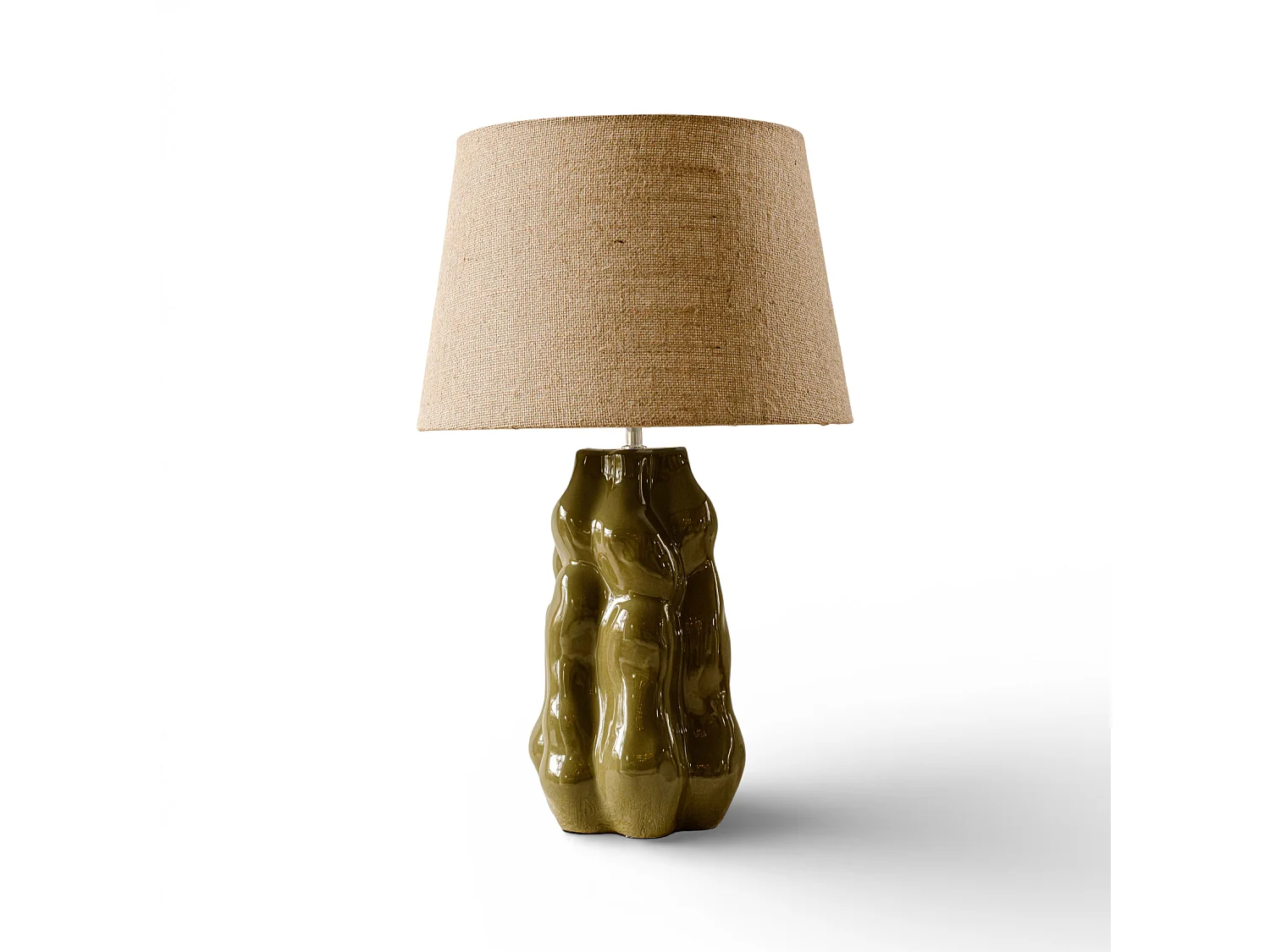 Tafellamp 65 cm - groen - geribbelde tafellamp - Indore Home