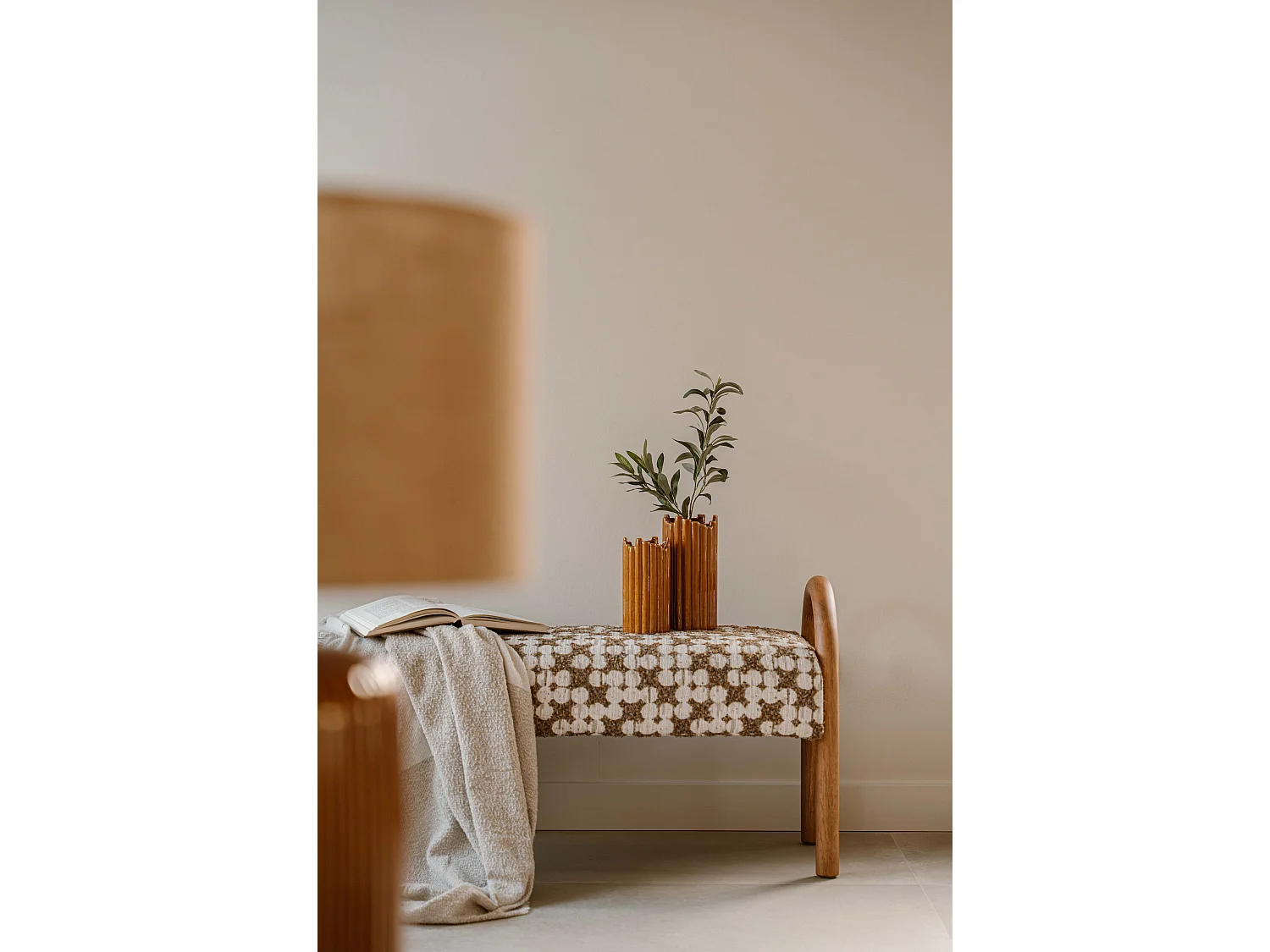 Vaas 19 cm - bruin - designvaas van keramiek - Indore Home