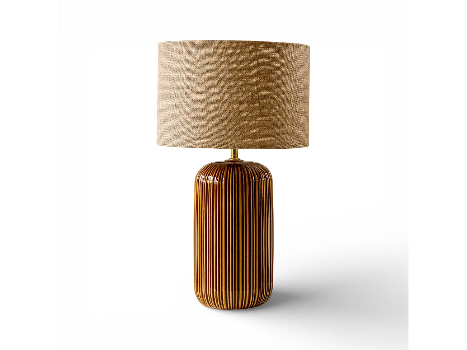 Tafellamp 52 cm - bruin - tafellamp met reliëfstructuur - Indore Home