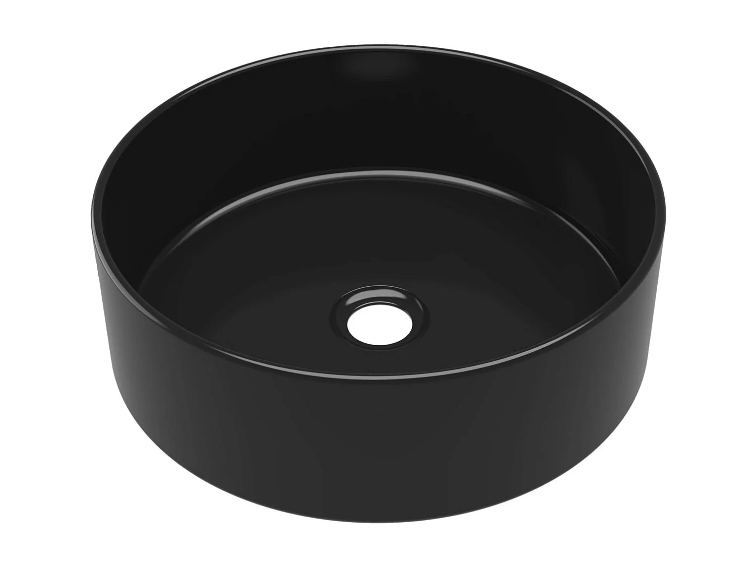 Lavatório de bancada Polaris, preto fosco, 12x36x36 cm, sem ladrão.