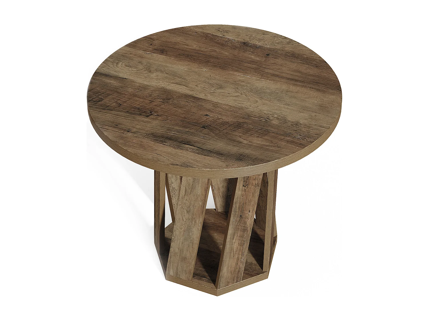Table ronde pour 2 à 4 personnes, 80 cm, petite table de cuisine ronde de style campagnard pour salle à manger