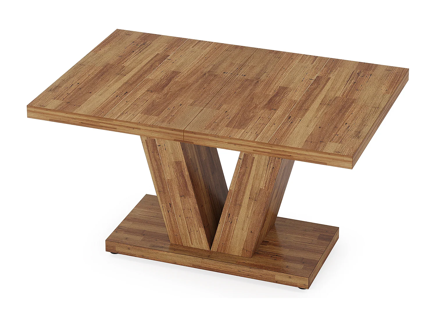 Table à manger de 120 cm pour 4 personnes avec pied central robuste, style campagnard