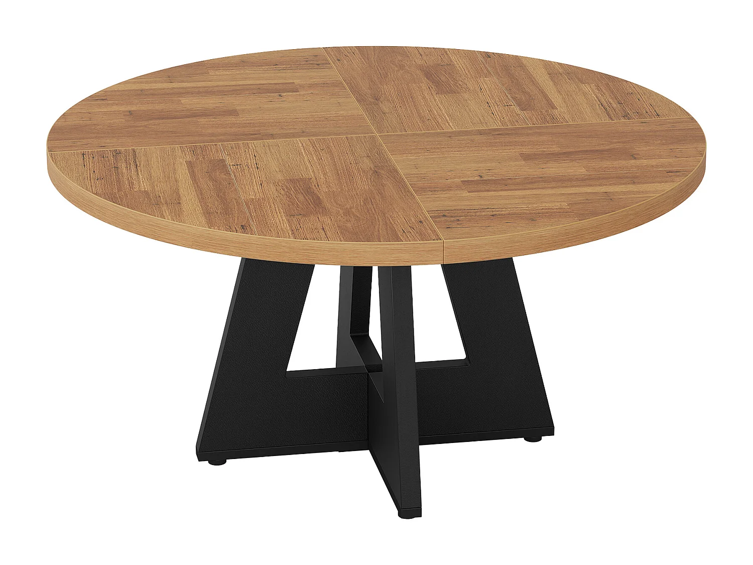 Table à manger ronde de 120 cm pour 4 personnes, style rustique, idéale pour la salle à manger ou le salon.