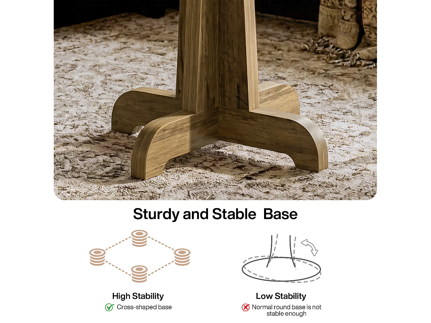 Table ronde de 60 cm pour 2 personnes, idéale pour salle à manger, bar, café ou petit appartement (marron).