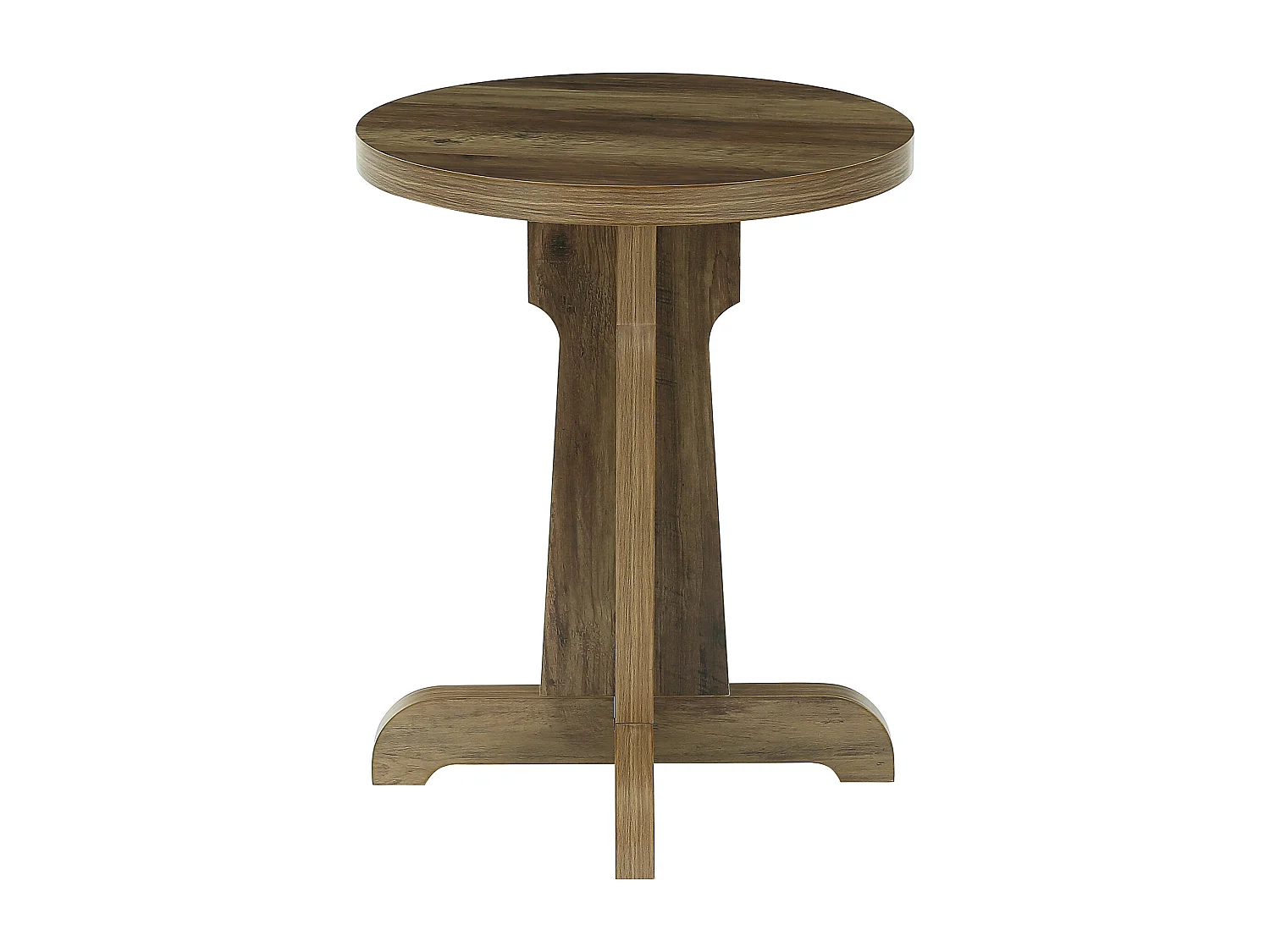 Table ronde de 60 cm pour 2 personnes, idéale pour salle à manger, bar, café ou petit appartement (marron).