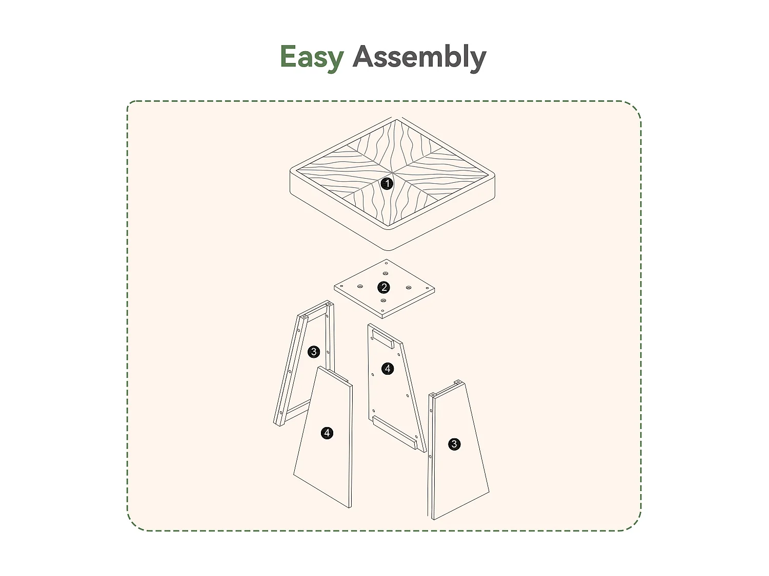 Table de salle à manger carrée en bois massif pour 2 à 4 personnes, 80 cm, style industriel, plateau en parquet.