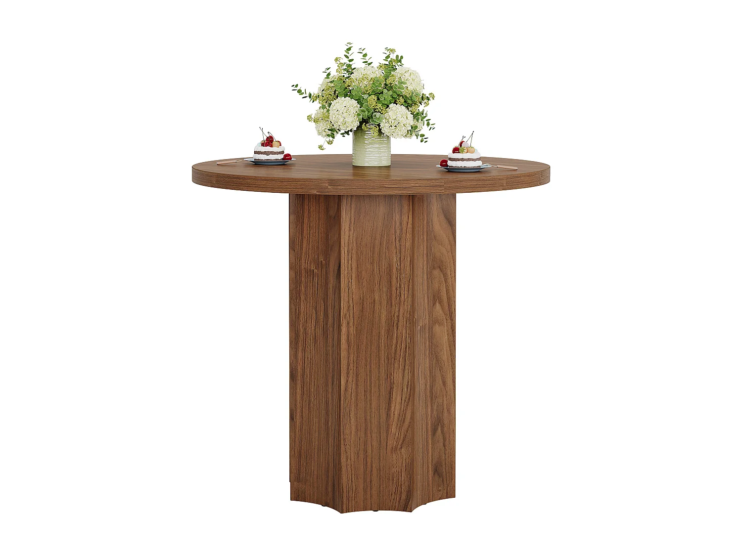 Table de salle à manger ronde pour 2 à 4 personnes, 80 cm de diamètre, avec pieds robustes. Petite table ronde gain de place pour la cuisine.