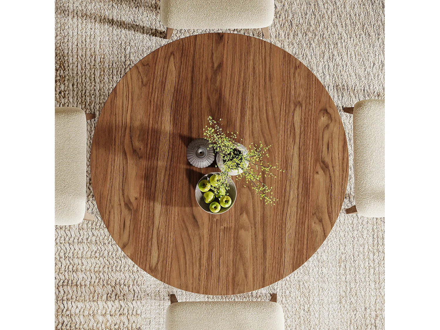 Table de salle à manger ronde pour 2 à 4 personnes, 80 cm de diamètre, avec pieds robustes. Petite table ronde gain de place pour la cuisine.