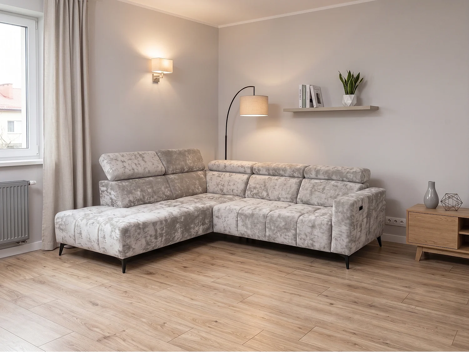 Canapé d’angle Felicity confort profond – tissu premium – salon moderne