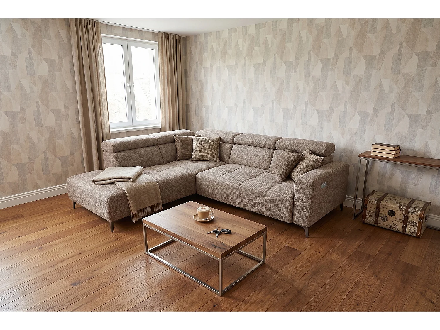 Narożnik Velvet ultra komfort – efekt chmury – miękka tkanina premium – funkcja relax