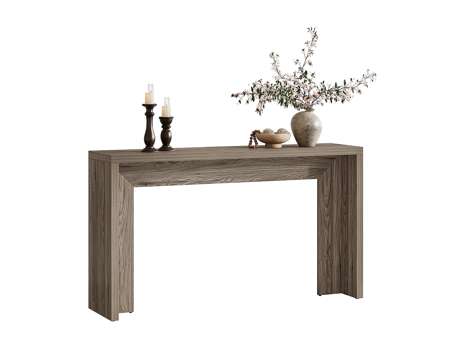 Console de style campagnard, table d'appoint de 140 cm avec rangement pour entrée, hall ou couloir.