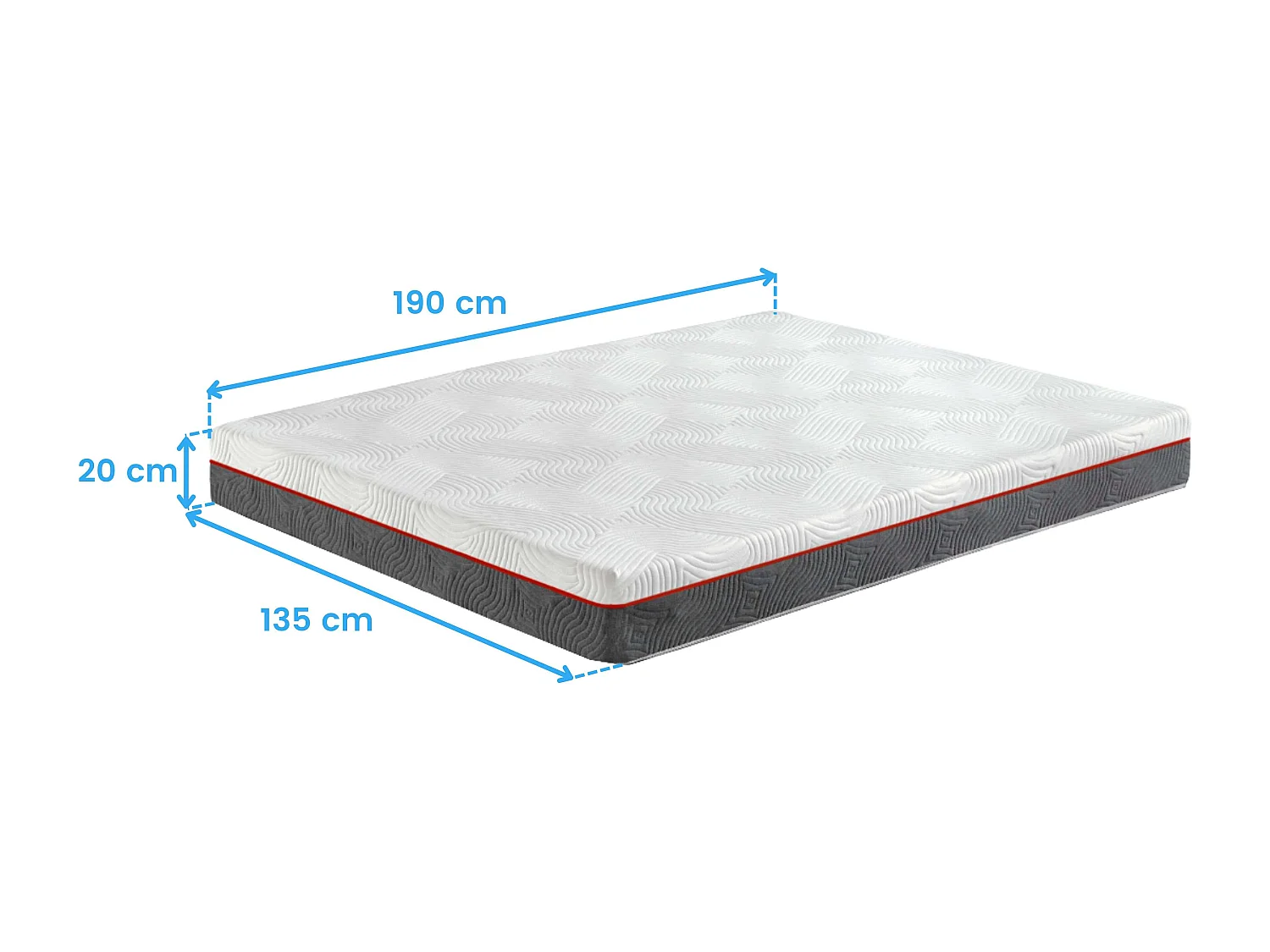 Colchão Nert viscoelástico Air Flow com núcleo flexível, 135x190 cm