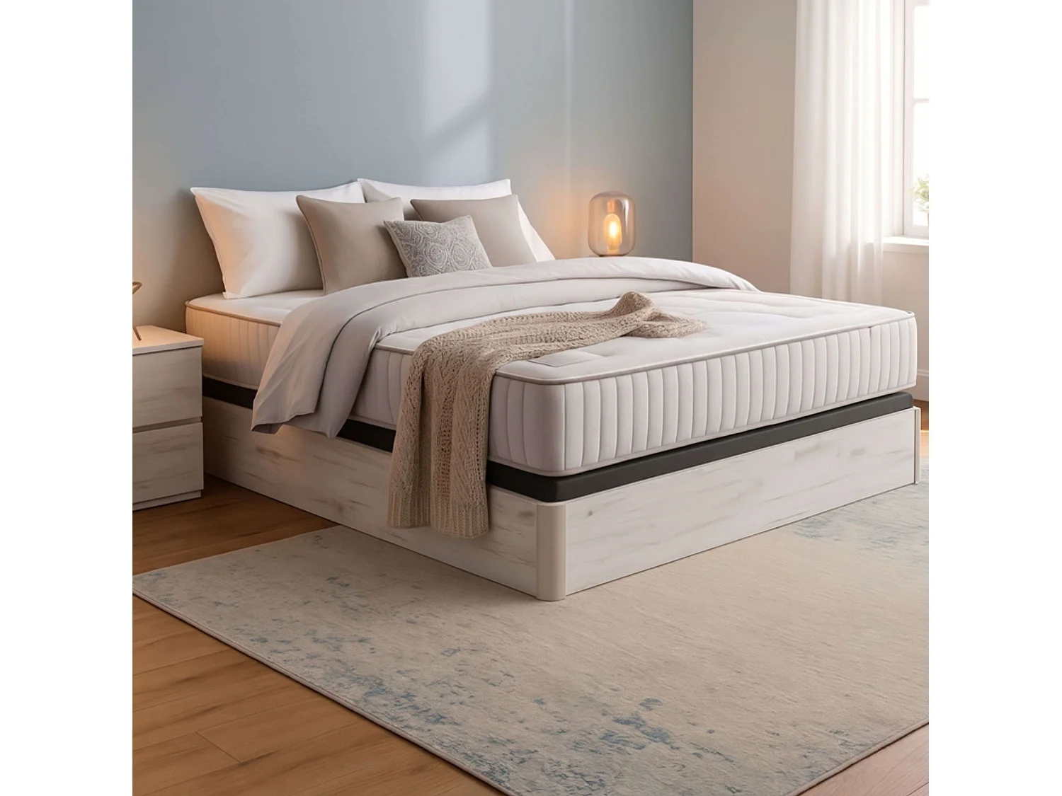 Colchón Nuvio visco muelles ensacados gel dualterm carbono hybrid 135x190 cm