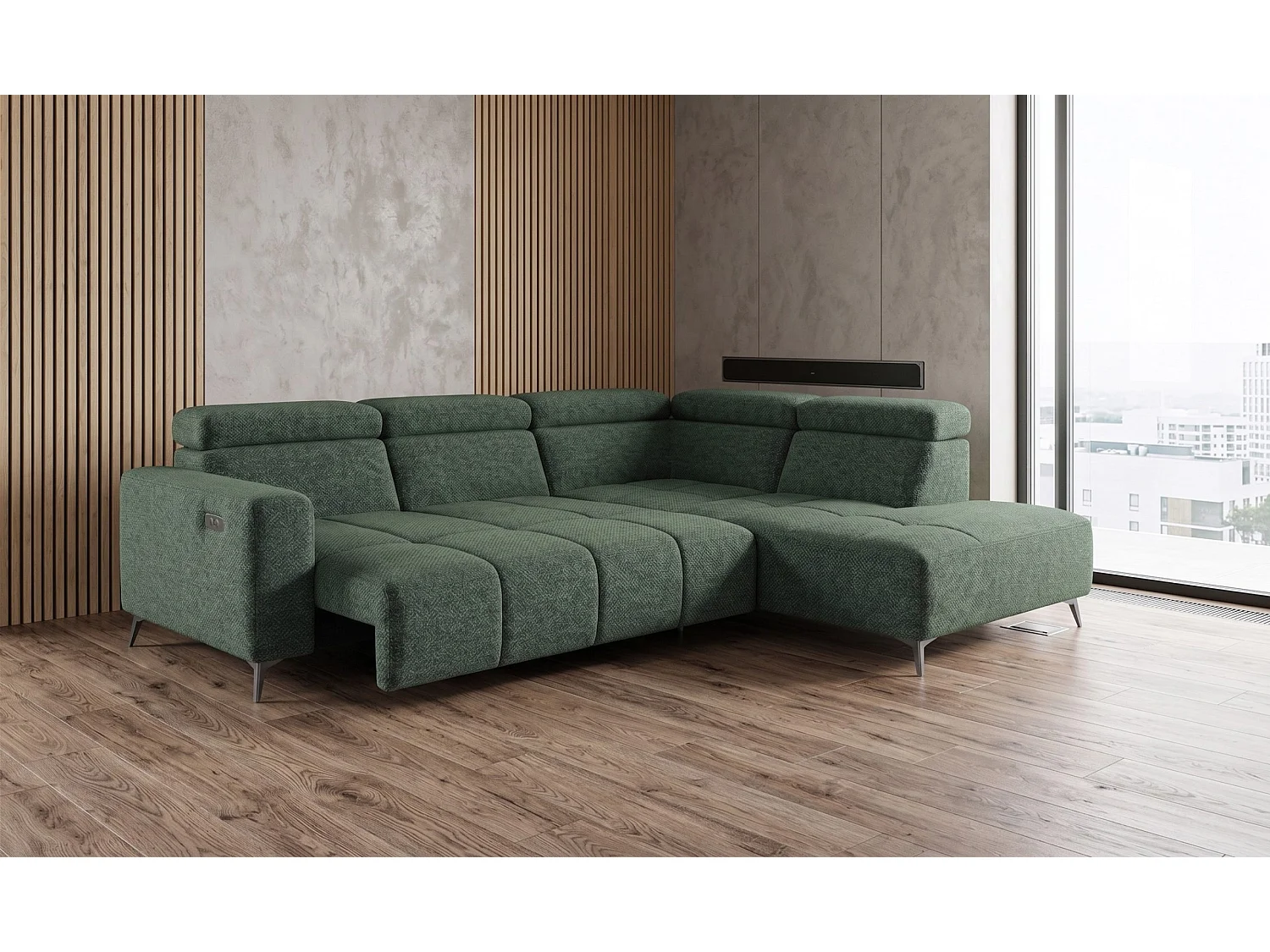 Narożnik Velvet ultra komfort – efekt chmury – miękka tkanina premium – funkcja relax