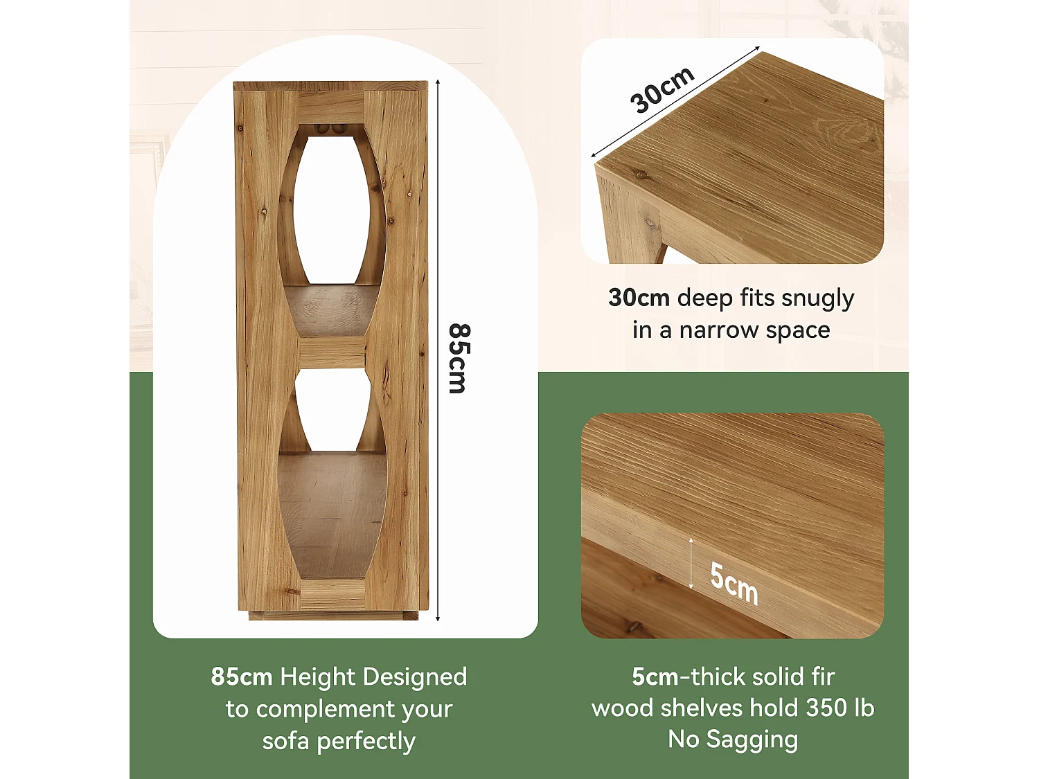 160 cm hohe Konsole mit 3-stufiger Ablage, lange, schmale Landhaus-Entryway-Tabelle für den Flur