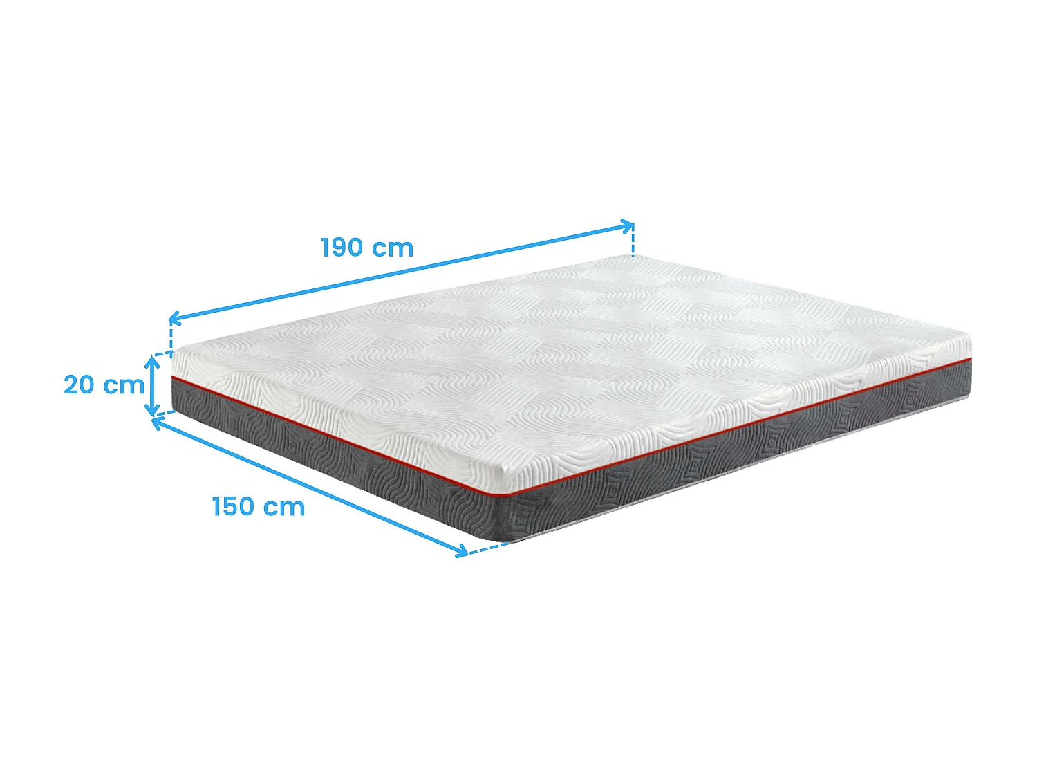 Colchão Nert viscoelástico com fluxo de ar e núcleo flexível, 150x190 cm