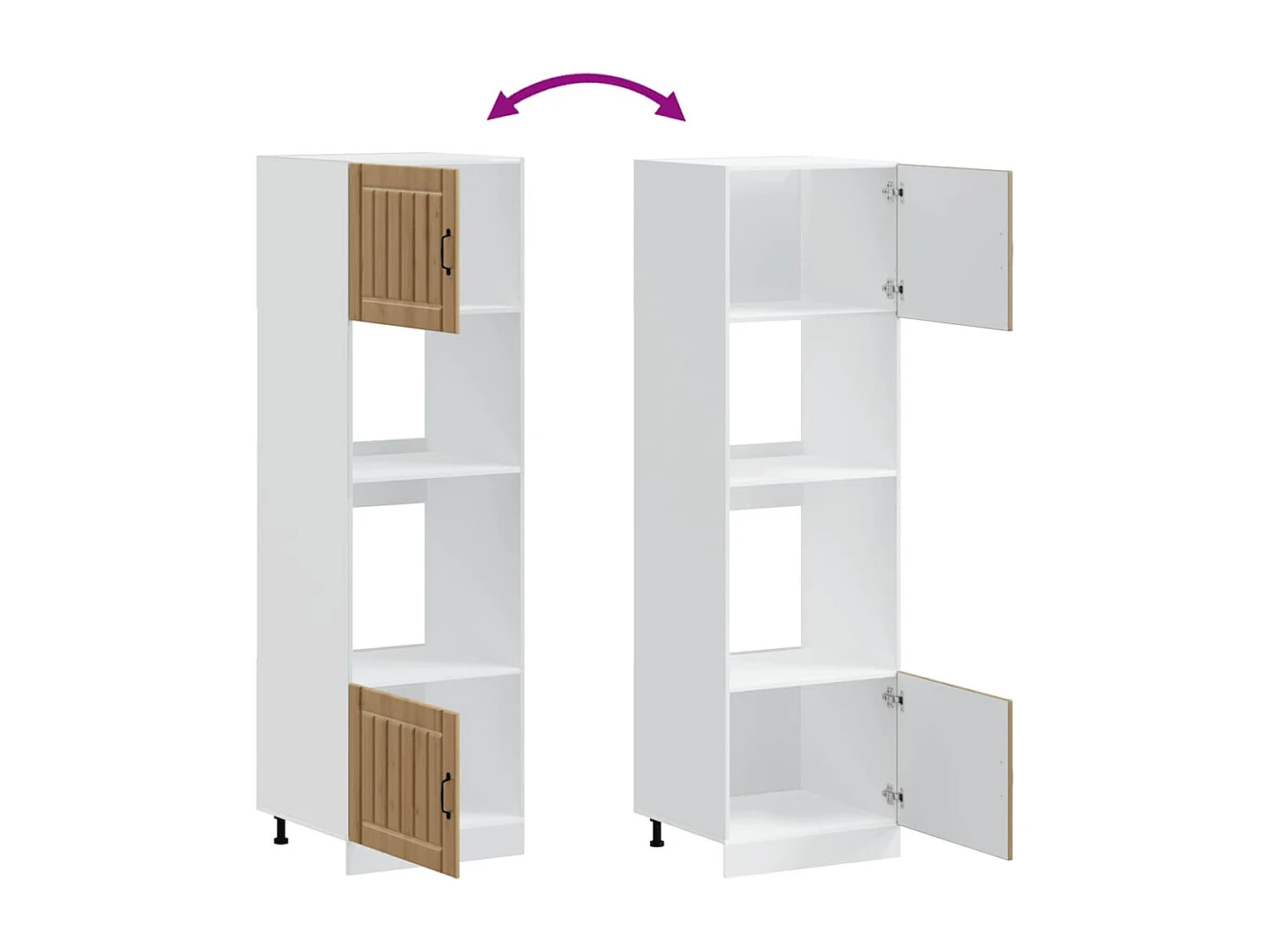 Meubles de four 2 pièces Chêne artisanal Bois d'ingénierie