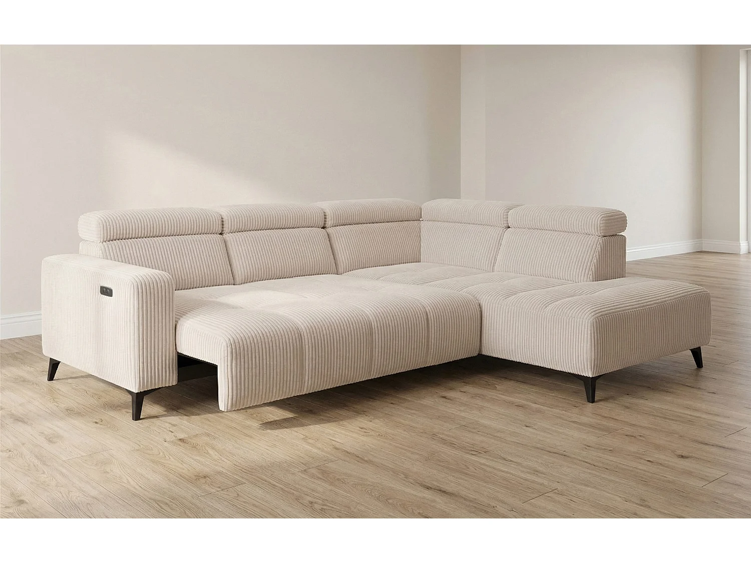 Canapé d’angle Velvet confort profond – effet nuage (cloud sofa) – tissu premium – salon moderne