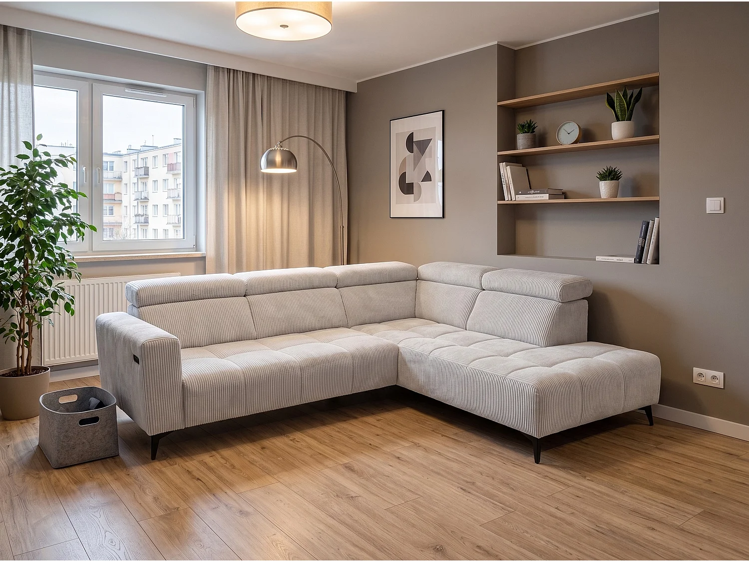 Canapé d’angle Felicity confort profond  – tissu premium – salon moderne