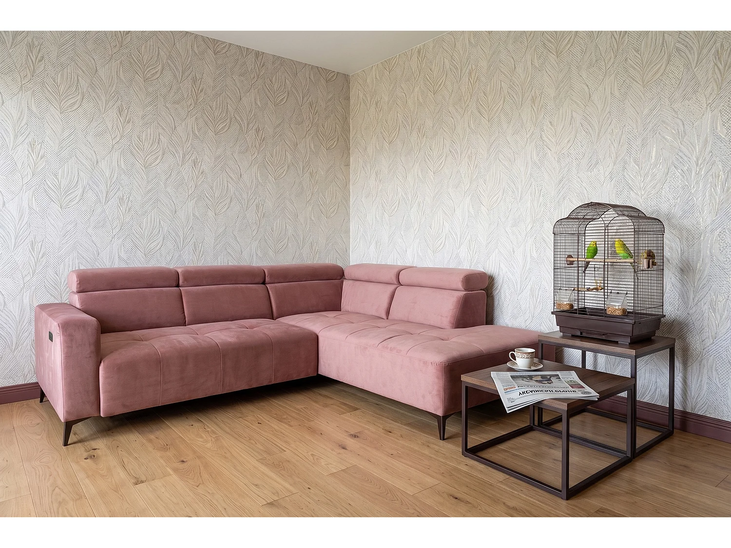 Narożnik Velvet ultra komfort – efekt chmury – miękka tkanina premium – funkcja relax