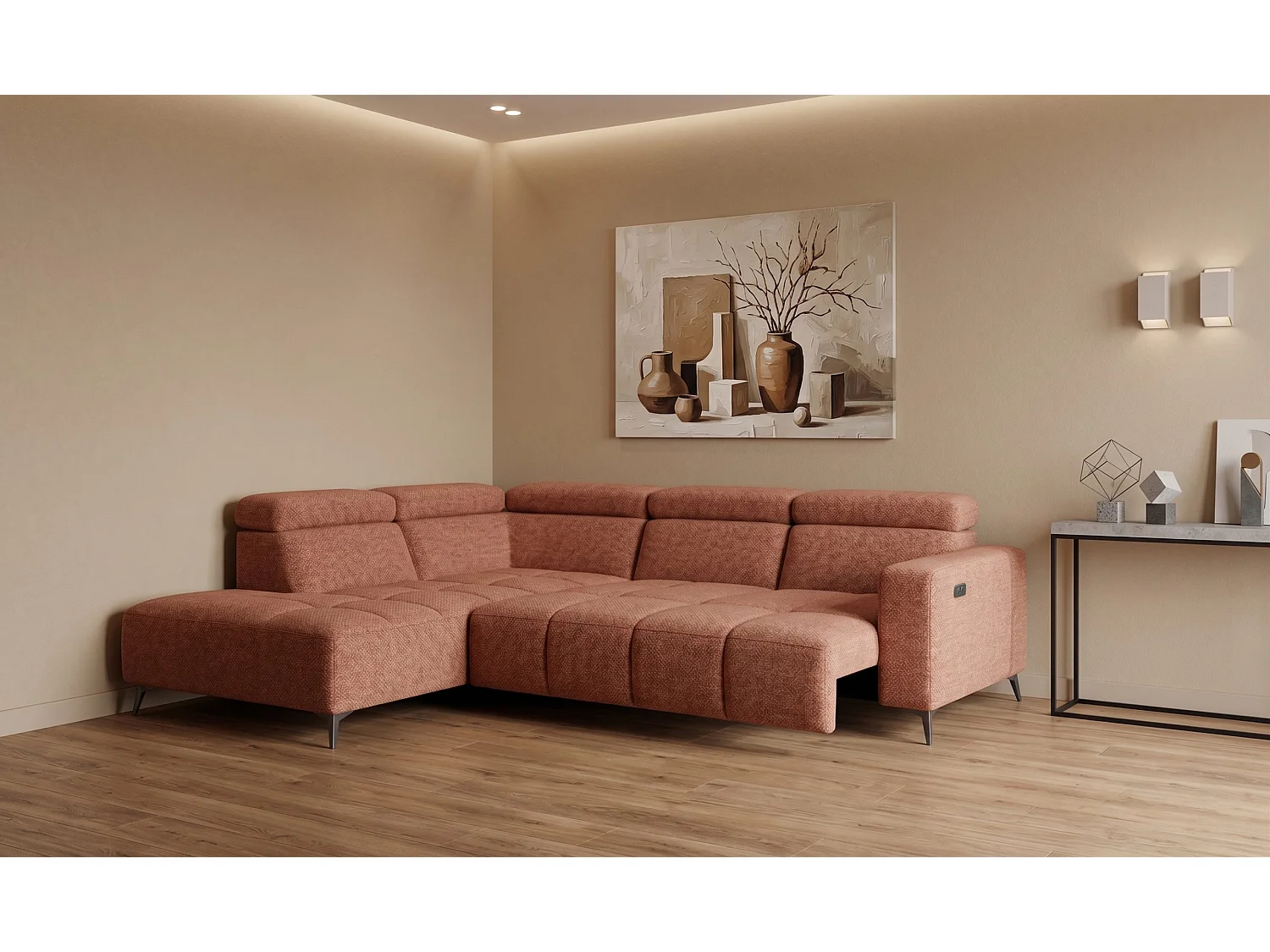 Narożnik Velvet ultra komfort – efekt chmury – miękka tkanina premium – funkcja relax