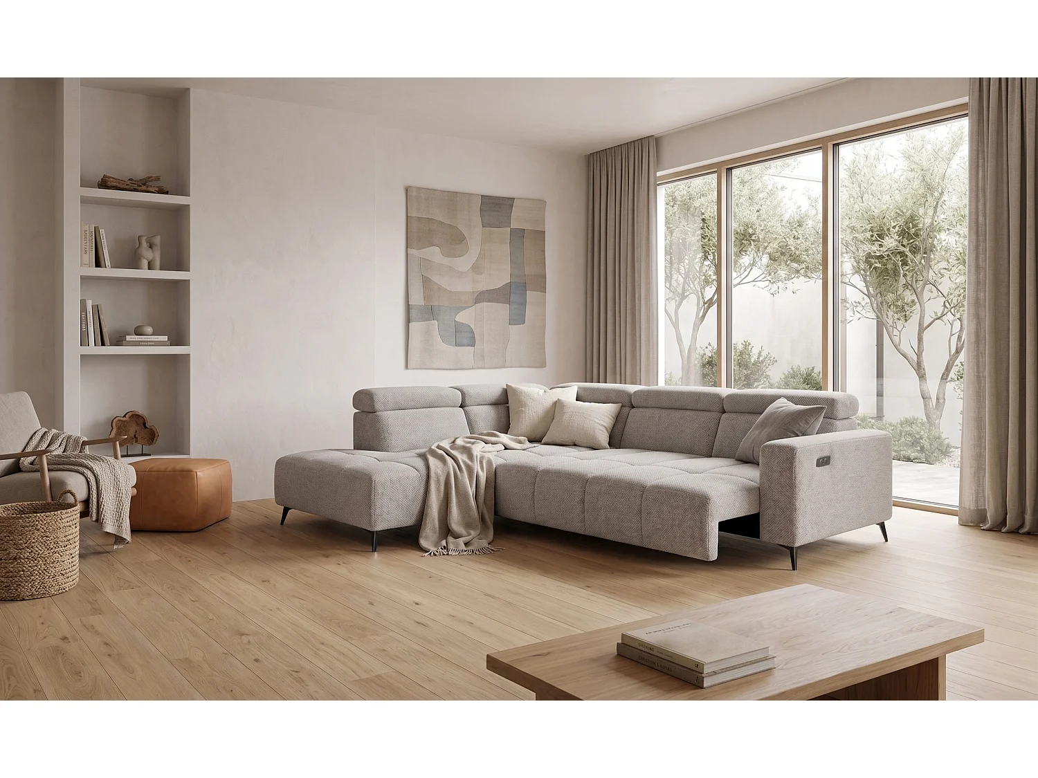 Narożnik Velvet ultra komfort – efekt chmury – miękka tkanina premium – funkcja relax