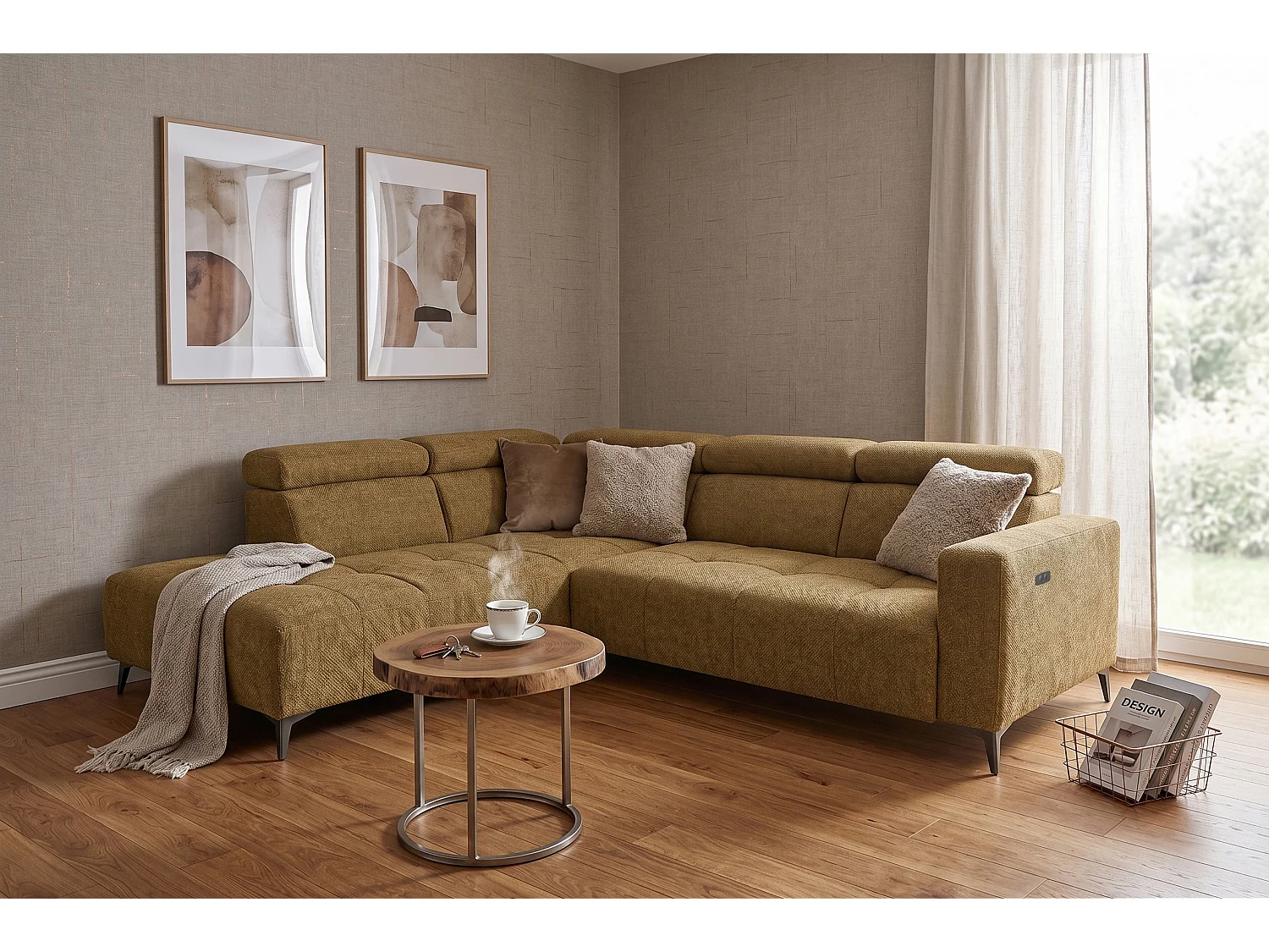 Narożnik Velvet ultra komfort – efekt chmury – miękka tkanina premium – funkcja relax