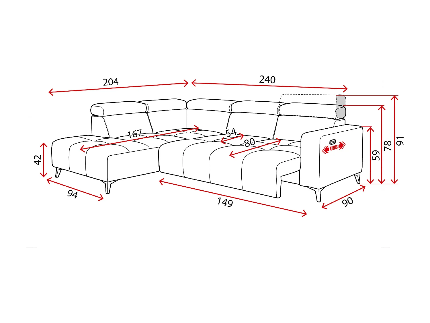 Canapé d’angle Felicity confort profond – effet nuage (cloud sofa) – tissu premium – salon moderne