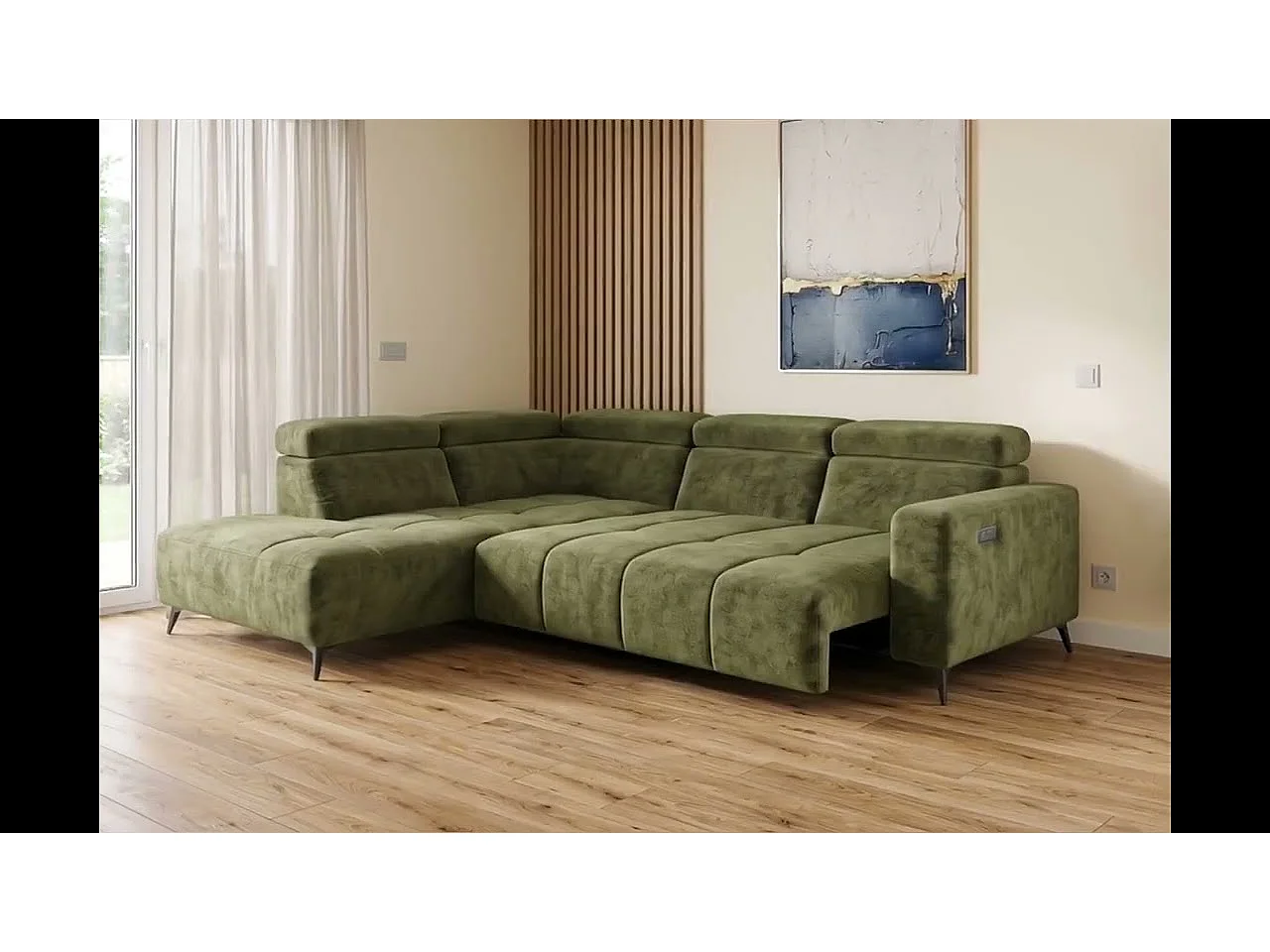 Canapé d’angle Felicity confort profond – effet nuage (cloud sofa) – tissu premium – salon moderne