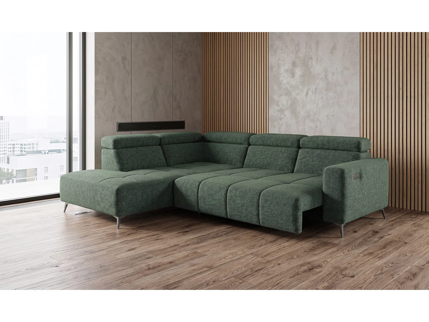 Narożnik Velvet ultra komfort – efekt chmury – miękka tkanina premium – funkcja relax