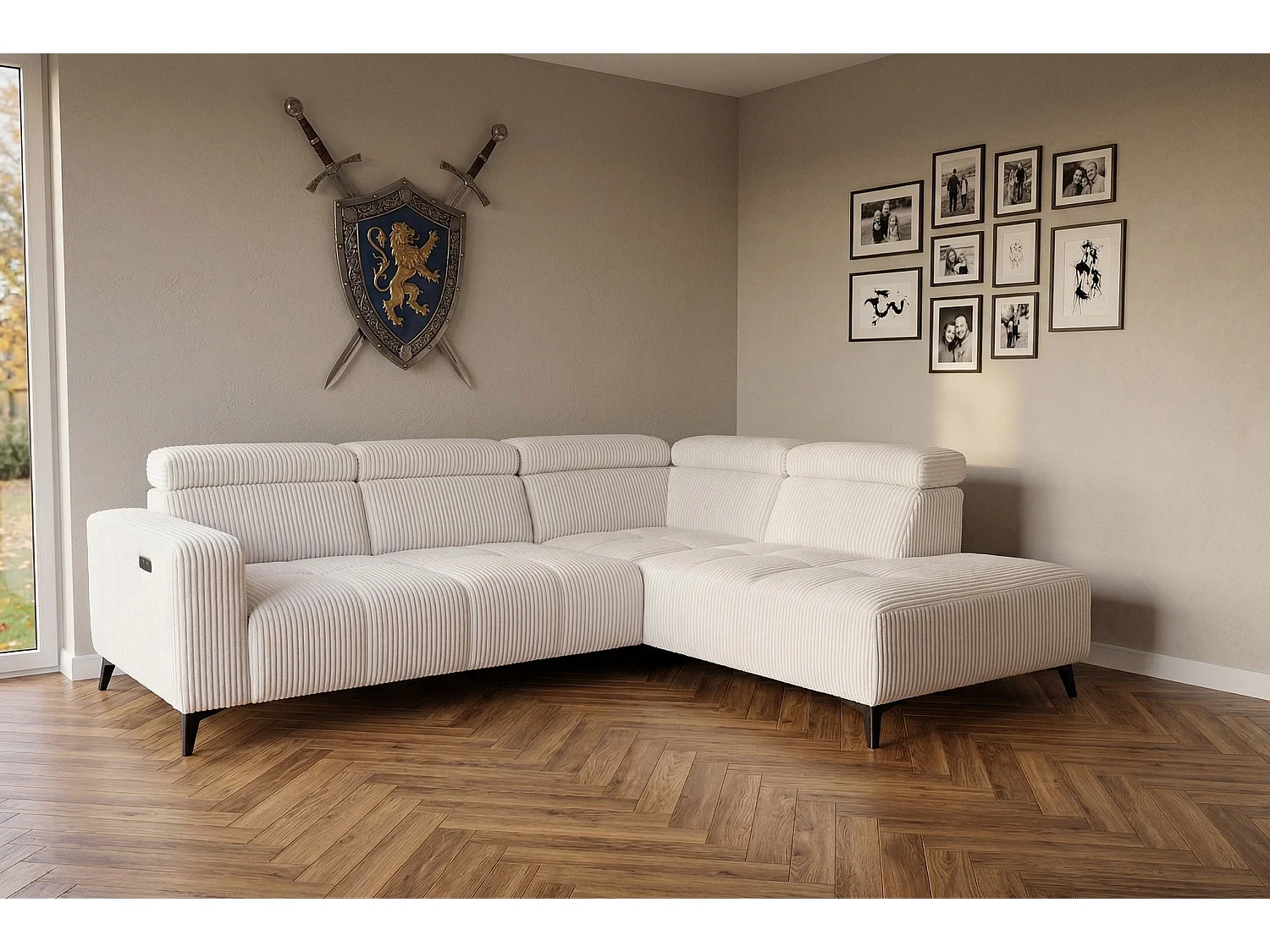 Narożnik Velvet ultra komfort – efekt chmury – miękka tkanina premium – funkcja relax