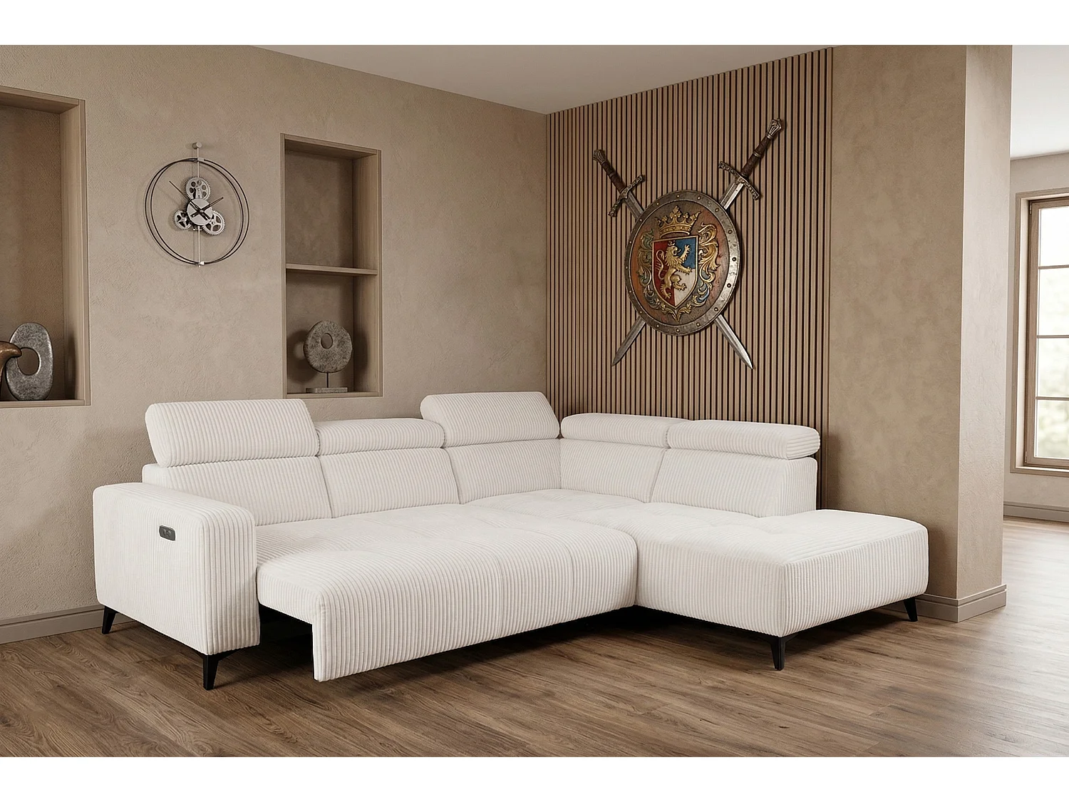 Narożnik Velvet ultra komfort – efekt chmury – miękka tkanina premium – funkcja relax