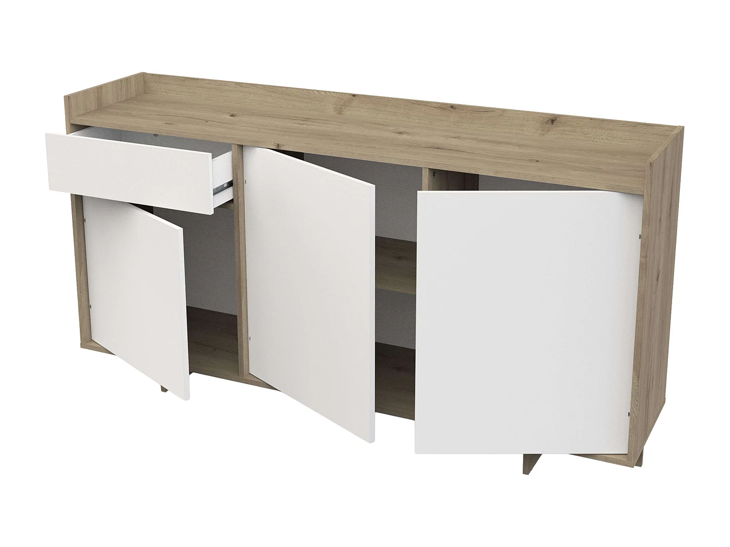 Pack salón Lead (mueble tv, aparador, estantería y mesa comedor extensible)