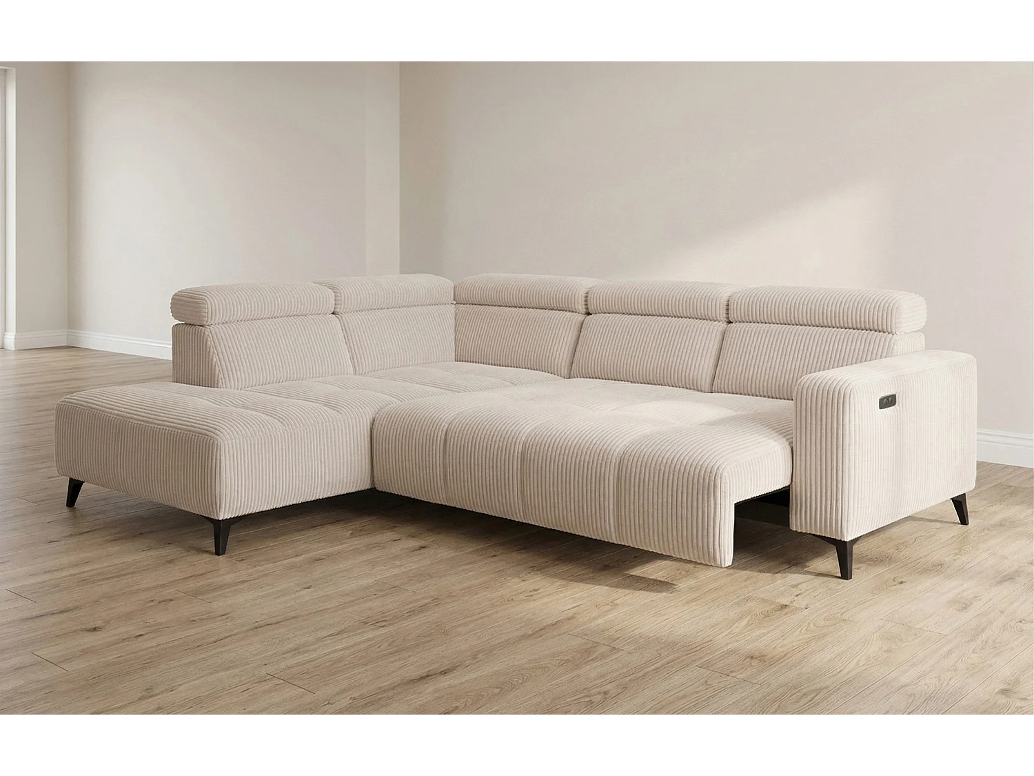 Canapé d’angle Velvet confort profond – effet nuage (cloud sofa) – tissu premium – salon moderne