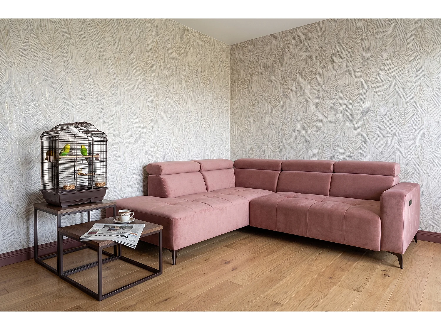 Narożnik Velvet ultra komfort – efekt chmury – miękka tkanina premium – funkcja relax