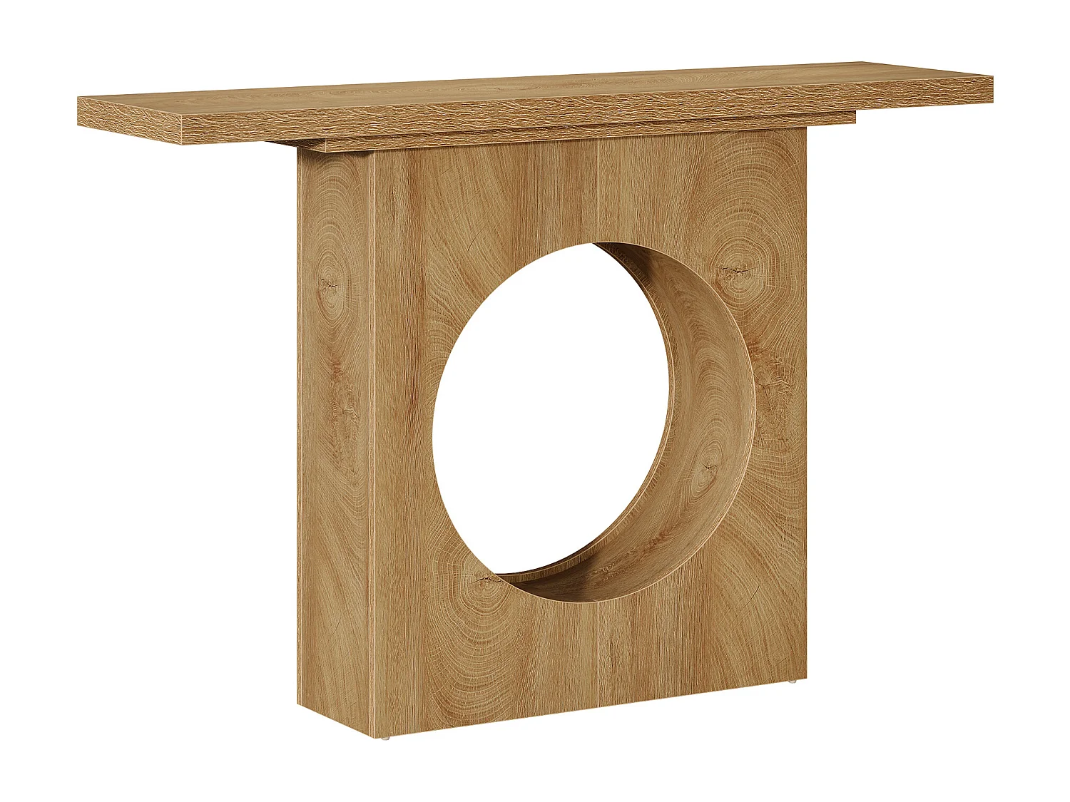 Console de style campagnard de 105 cm, petite table d'entrée avec design à trous ronds