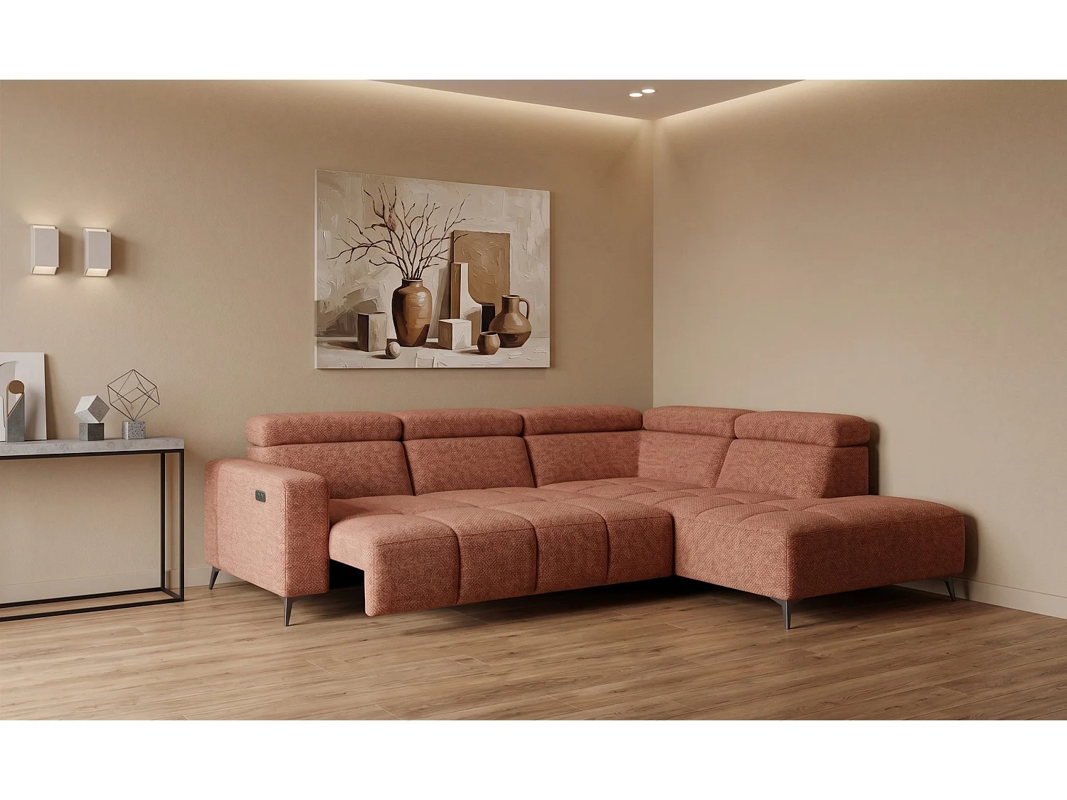 Narożnik Velvet ultra komfort – efekt chmury – miękka tkanina premium – funkcja relax