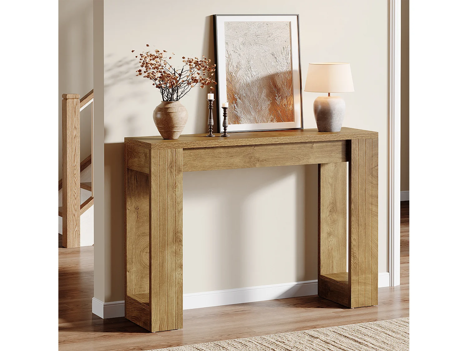 Mesa de Console de 105cm para Entrada e Sala de Estar, Mesa Moderna para Sofá