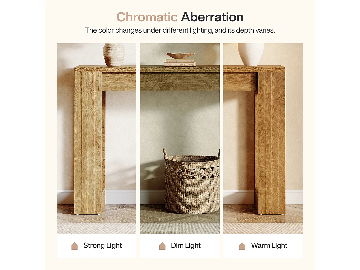 Mesa de Console de 105cm para Entrada e Sala de Estar, Mesa Moderna para Sofá