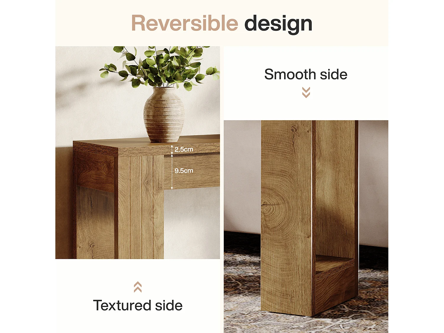 Mesa de Console de 105cm para Entrada e Sala de Estar, Mesa Moderna para Sofá