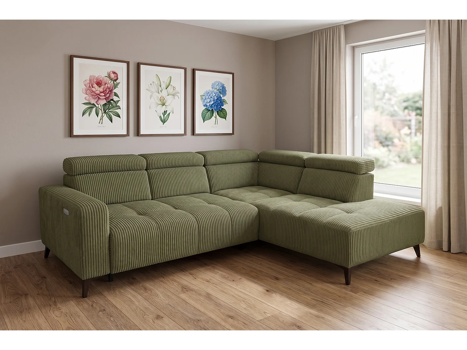 Narożnik Velvet ultra komfort – efekt chmury – miękka tkanina premium – funkcja relax