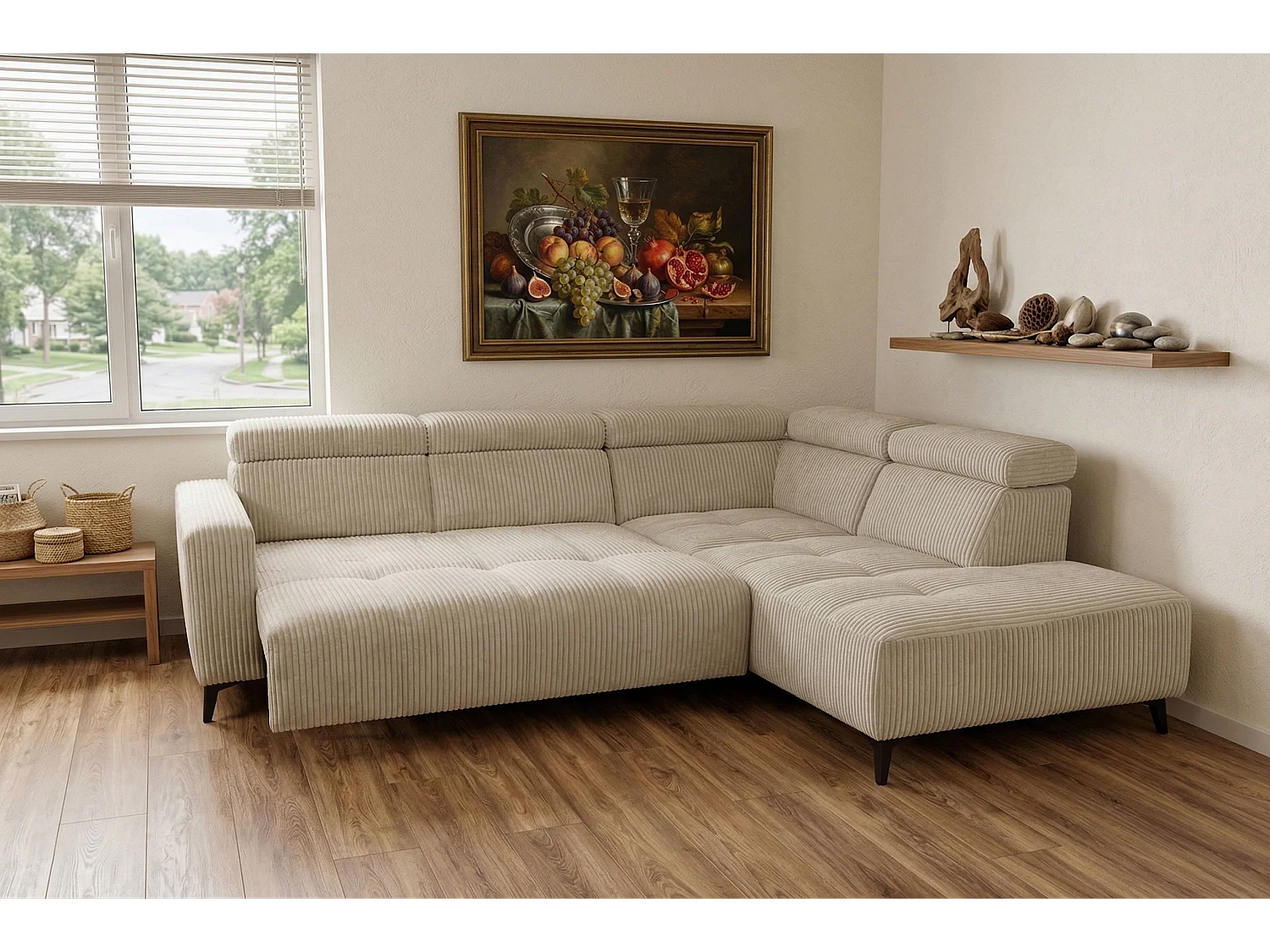 Narożnik Velvet ultra komfort – efekt chmury – miękka tkanina premium – funkcja relax