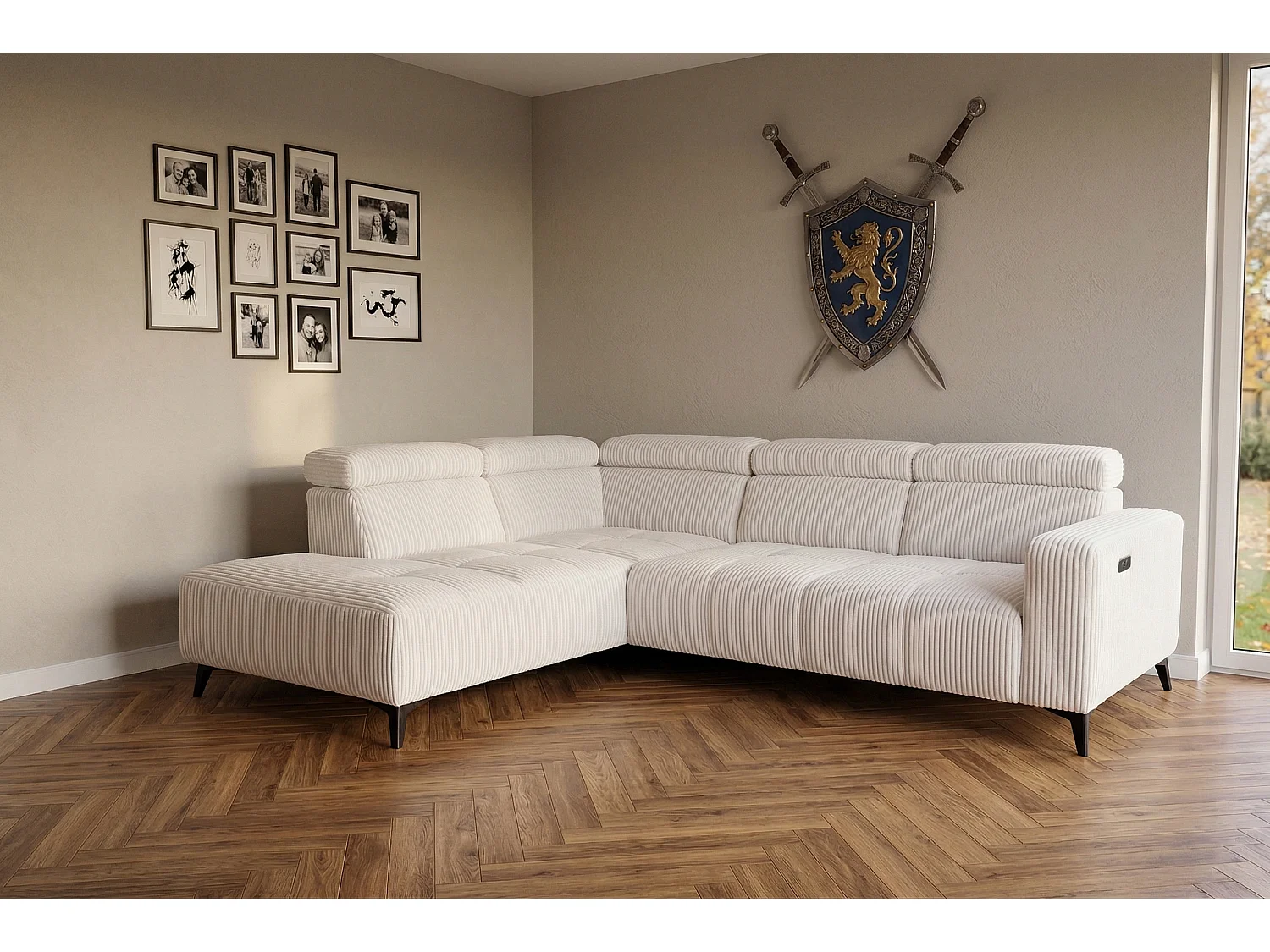 Narożnik Velvet ultra komfort – efekt chmury – miękka tkanina premium – funkcja relax